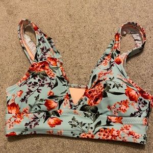 Rose petal light blue colored bikini top